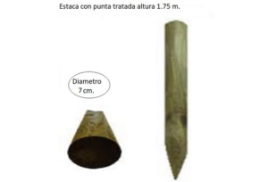 1025 - 511771 Estaca con punta tratada ESTACA CON PUNTA TRATADA