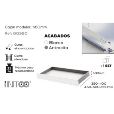 set-cajon-modular-slim-h80-450mm-blanco-20662-nobatech CAJON BAJO NOBATECH 450MM H-80 ANTRACITA